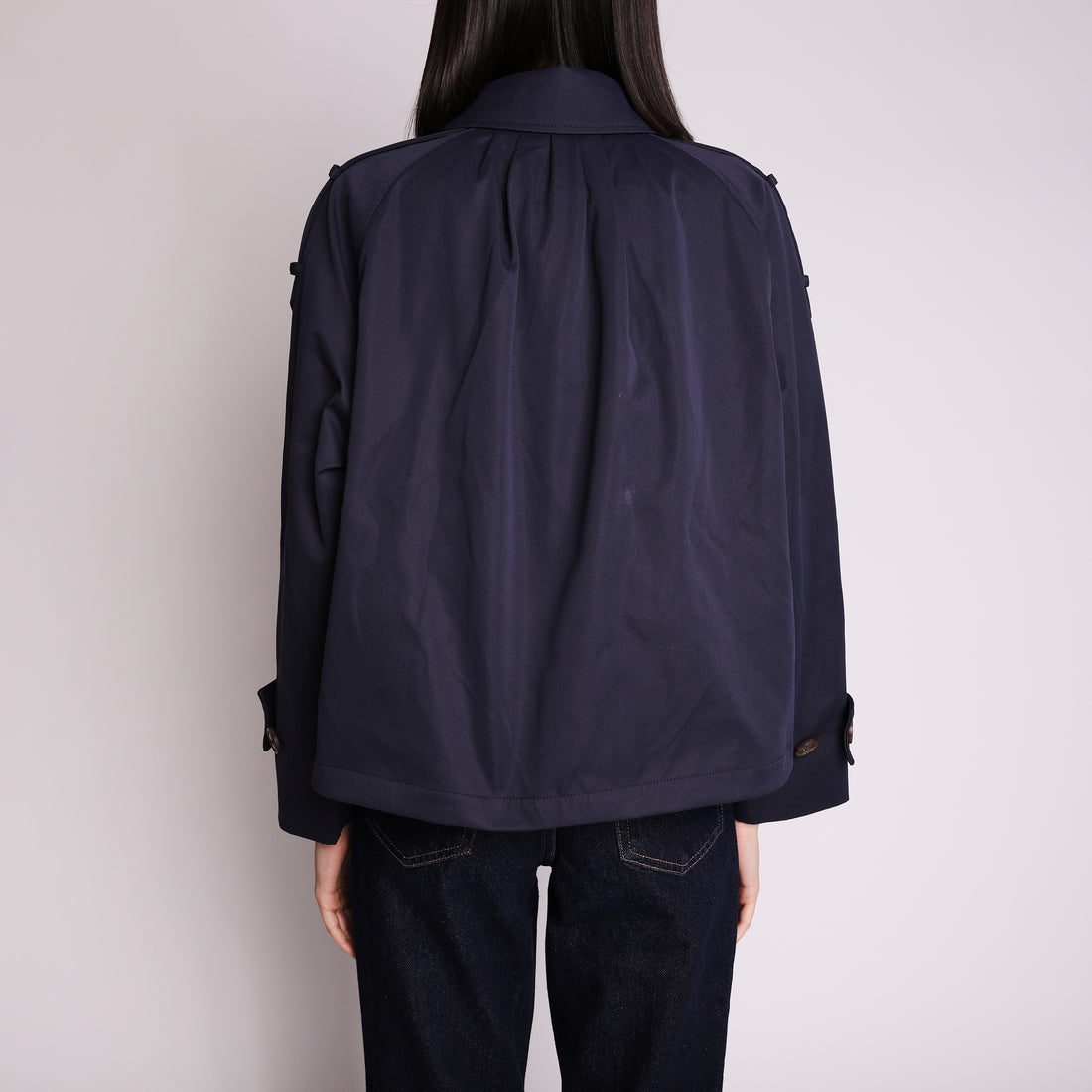 Trench corto doppio petto Te' Verde colore blu