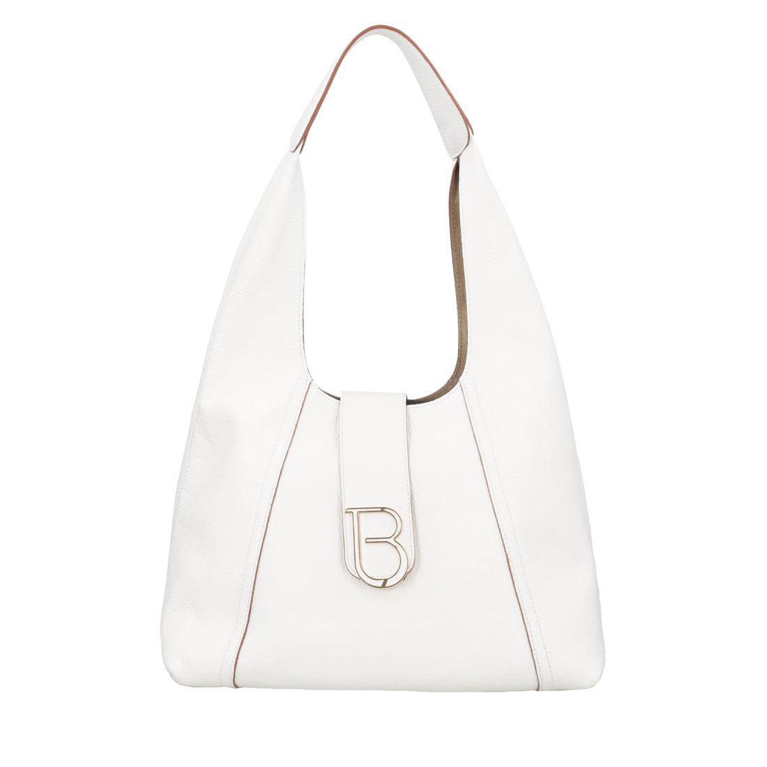 Borsa a spalla in pelle Brera colore bianco