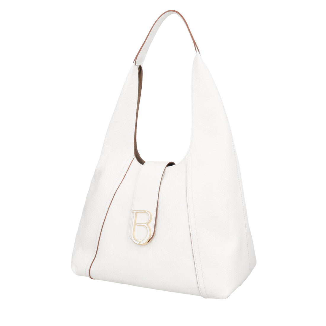 Borsa a spalla in pelle Brera colore bianco