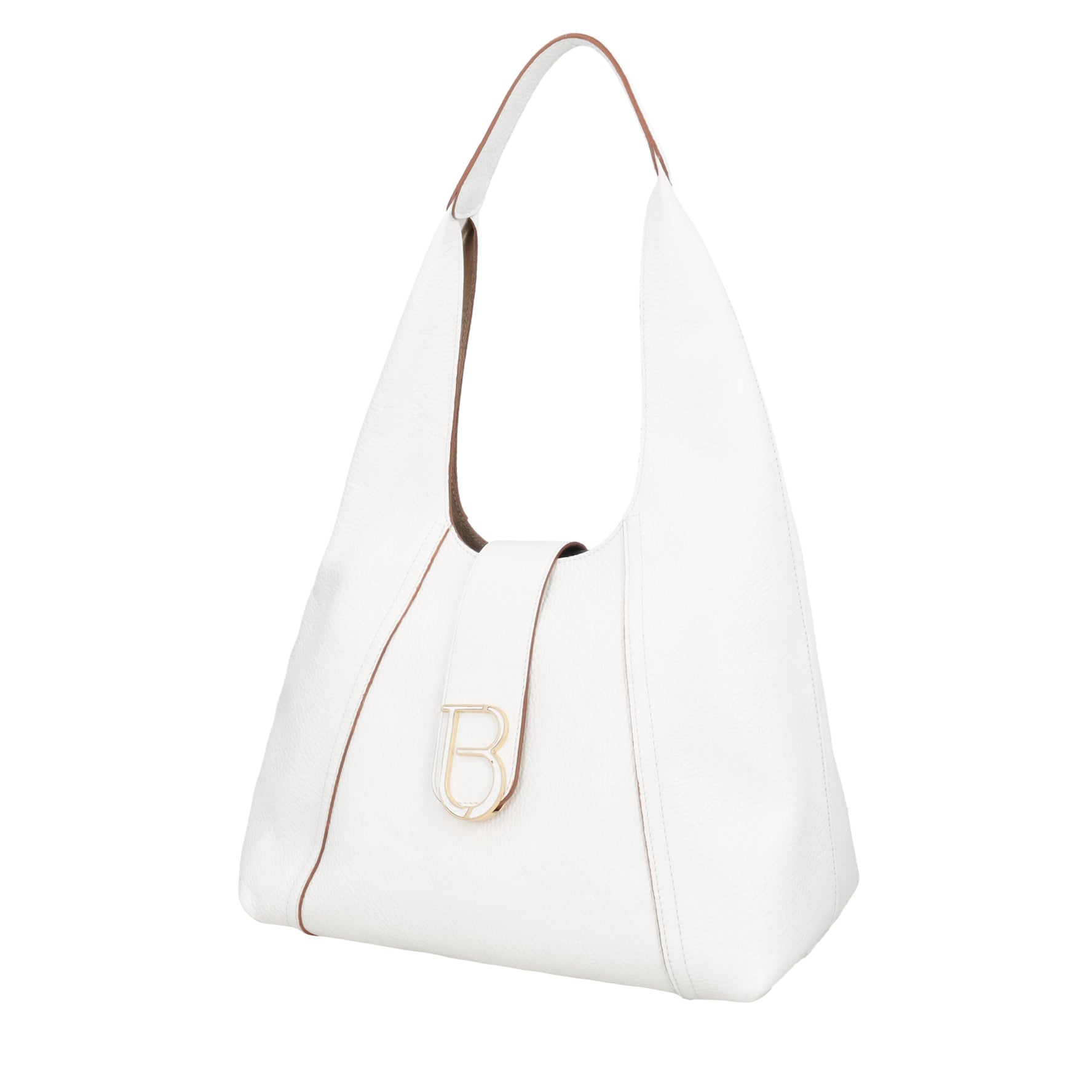Shoulder bag in white Brera leather