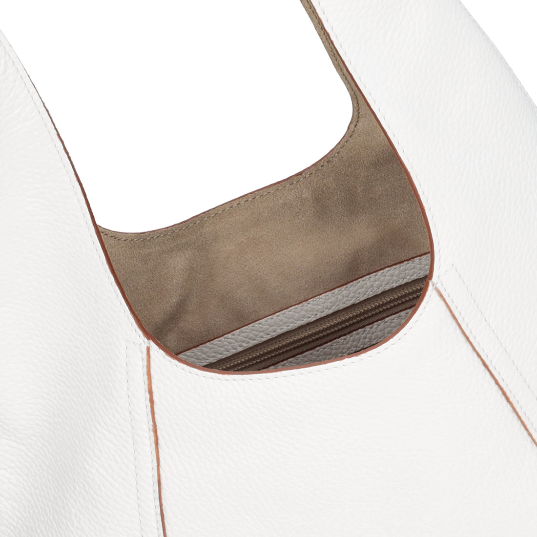 Borsa a spalla in pelle Brera colore bianco