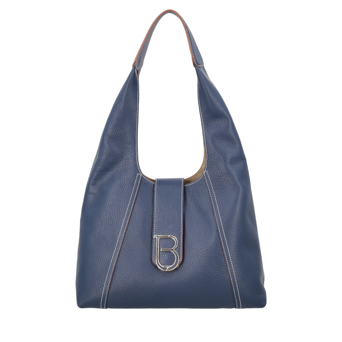 Borsa a spalla in pelle Brera colore blu