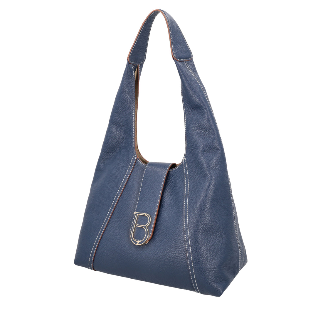 Borsa a spalla in pelle Brera colore blu
