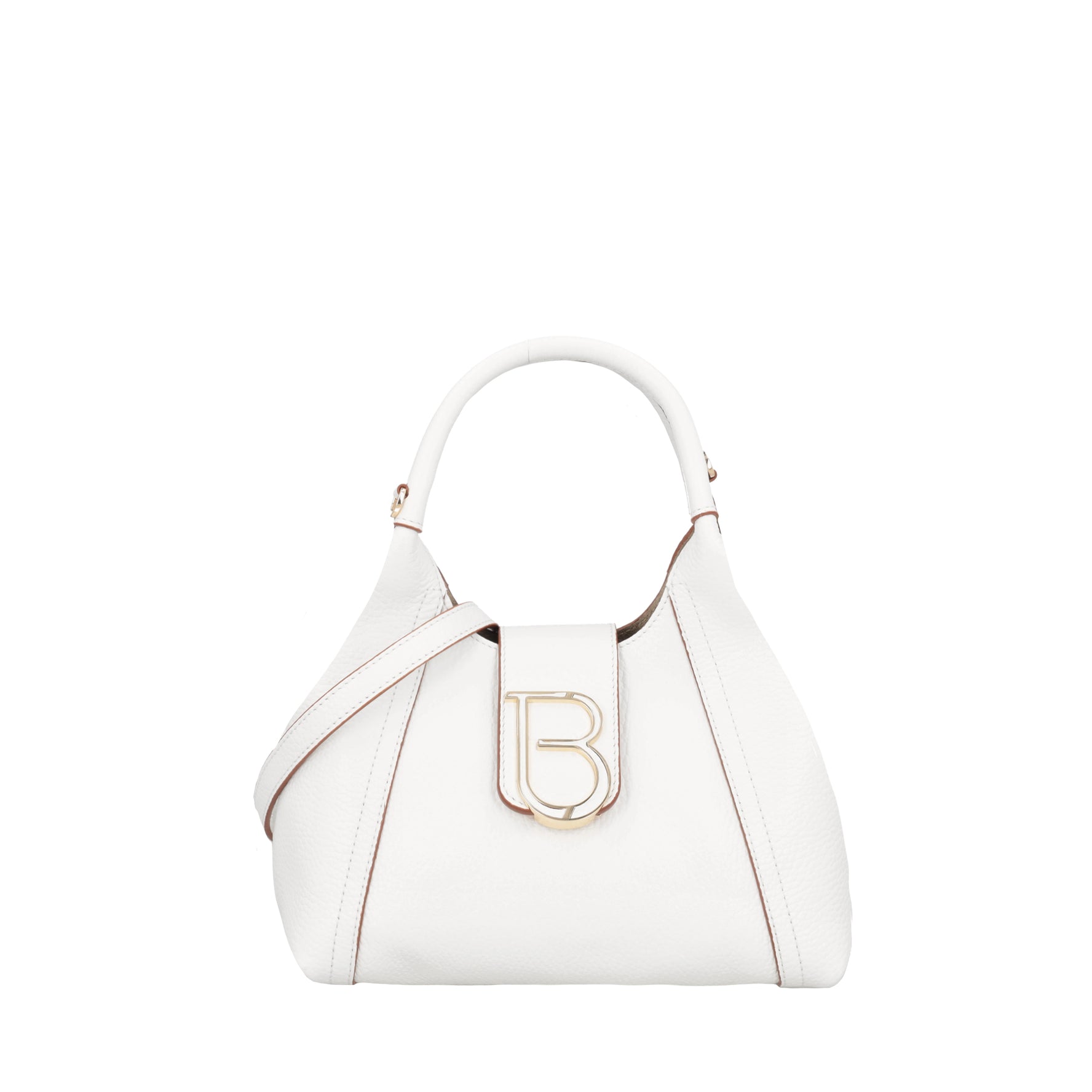 Mini handbag in white Brera leather