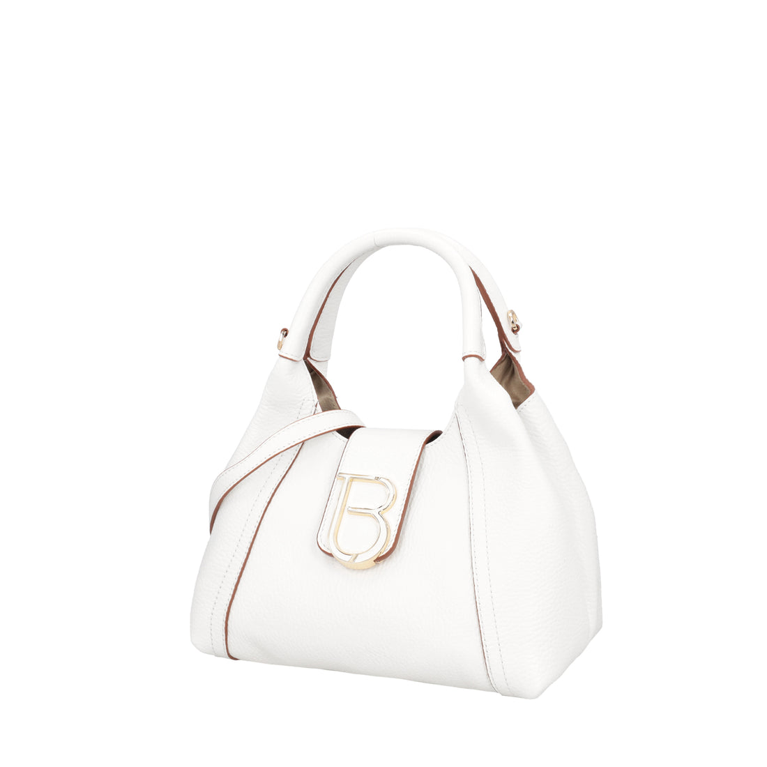 Borsa a mano mini in pelle Brera colore bianco