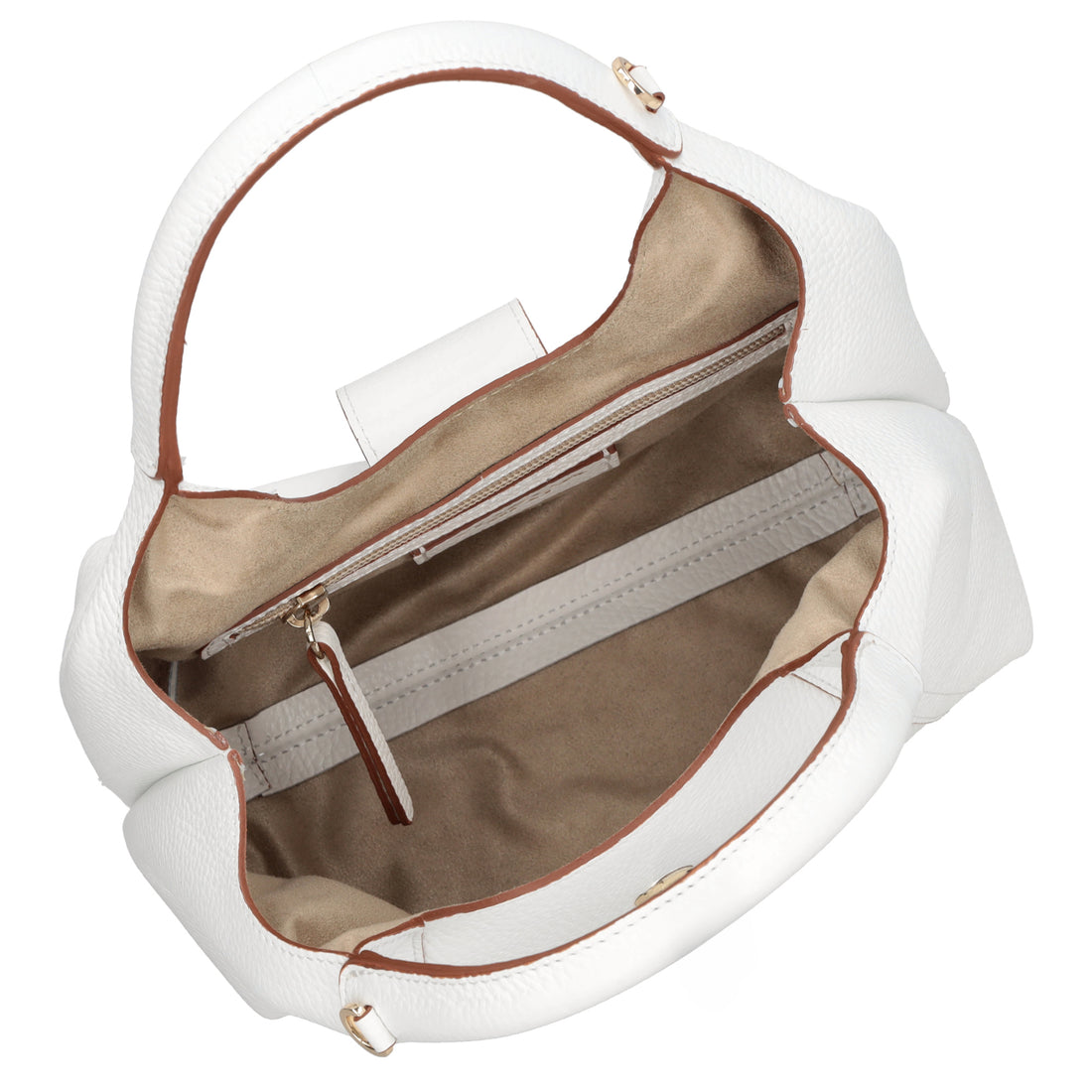 Borsa a mano mini in pelle Brera colore bianco