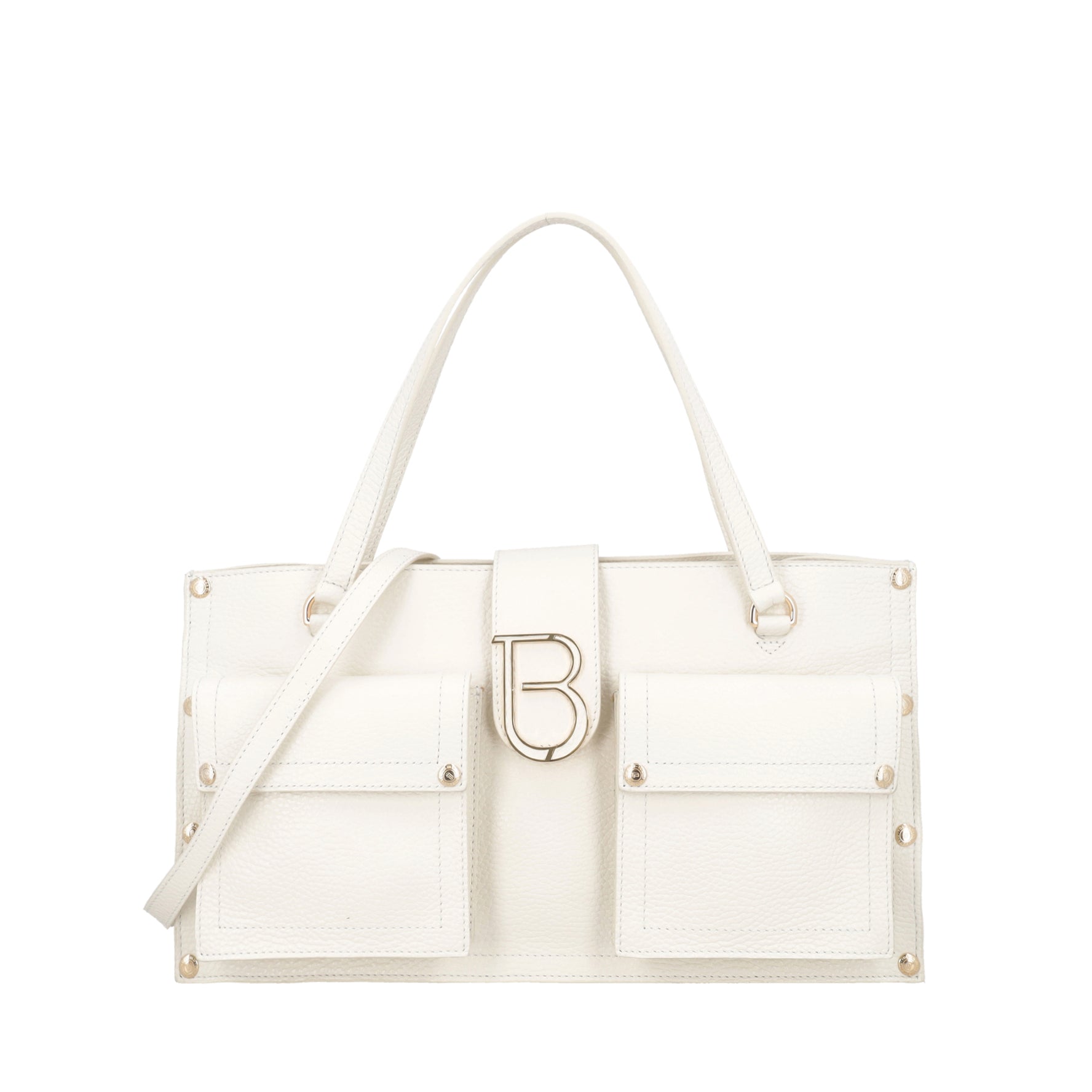 Borsa a mano grande Elodie bag con tasche colore avorio