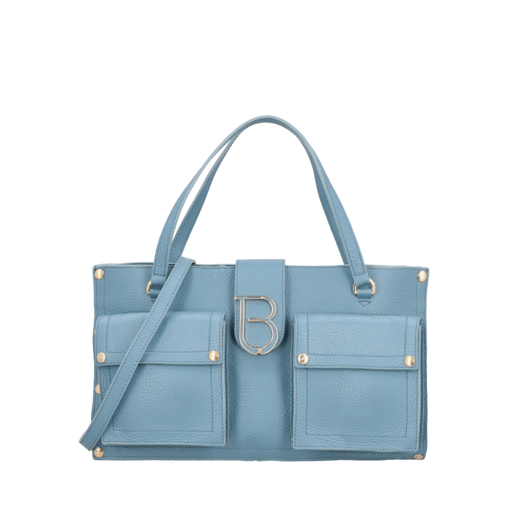 Borsa a mano grande Elodie bag con tasche colore azzurro