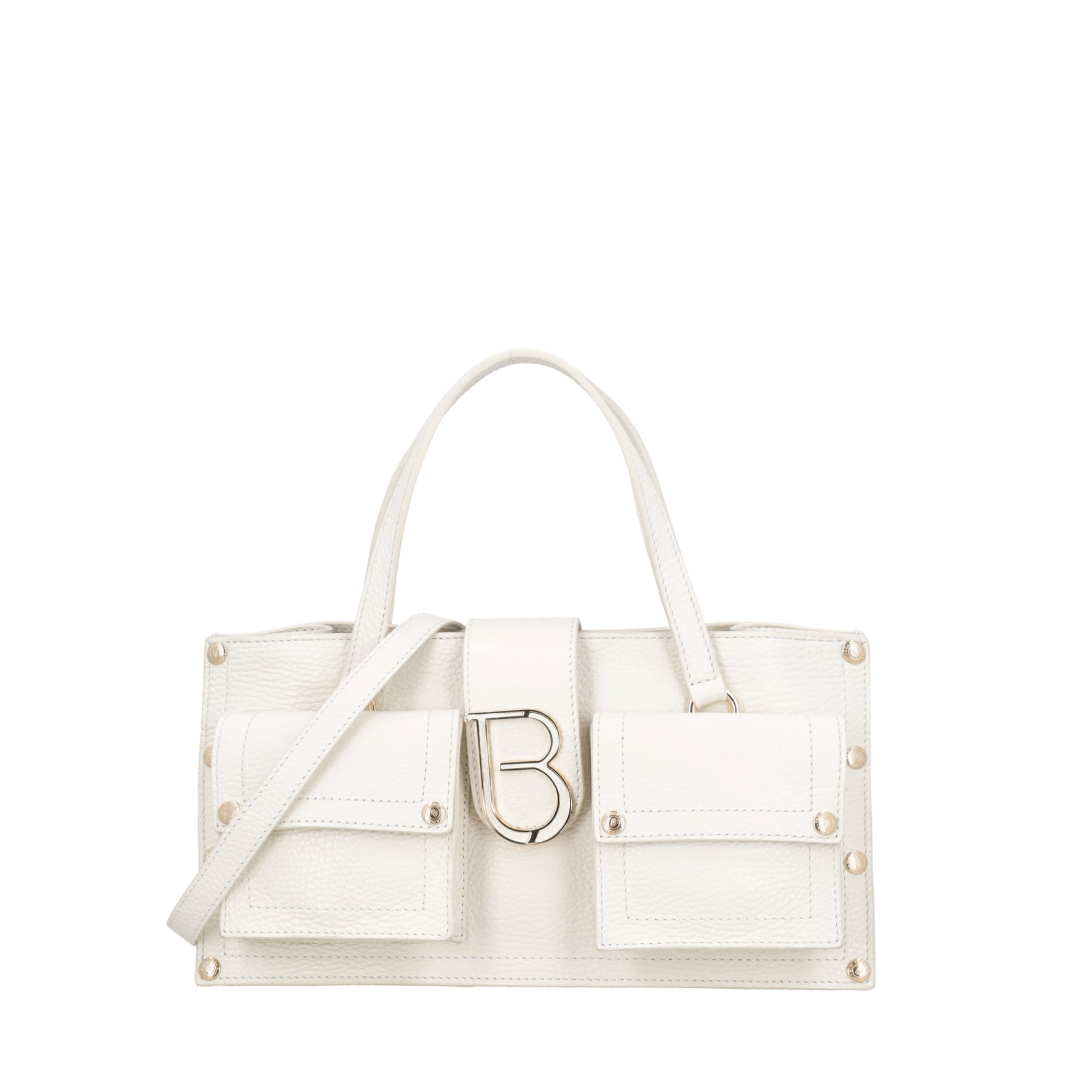 Borsa a mano Elodie con tasche colore avorio