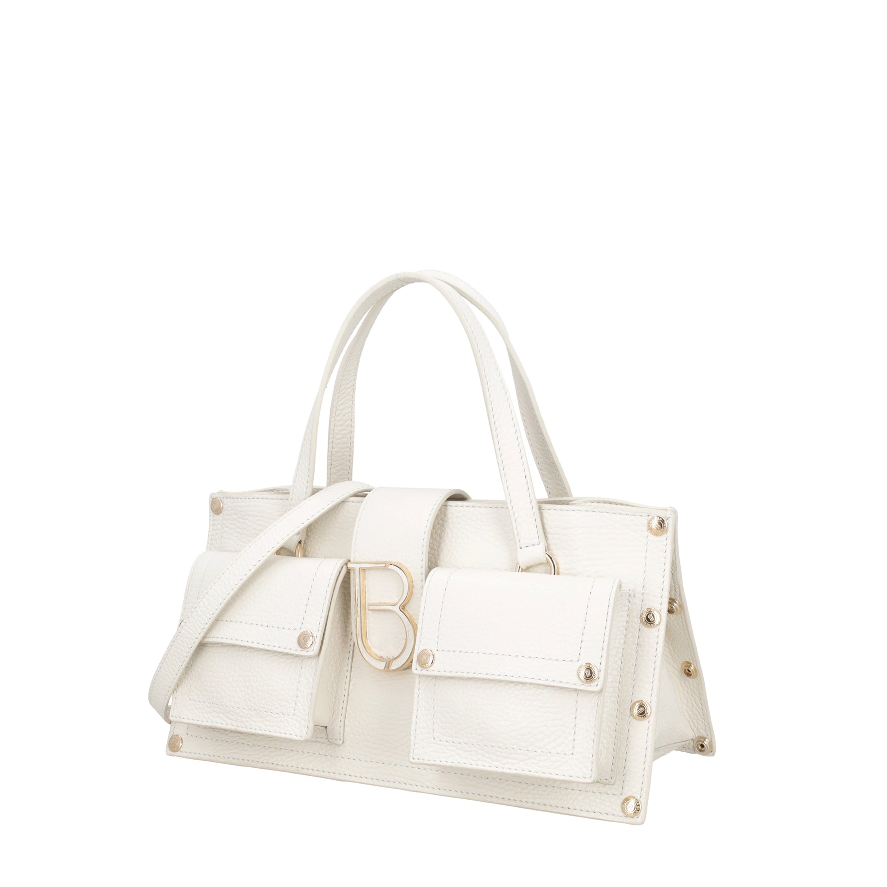 Borsa a mano Elodie con tasche colore avorio