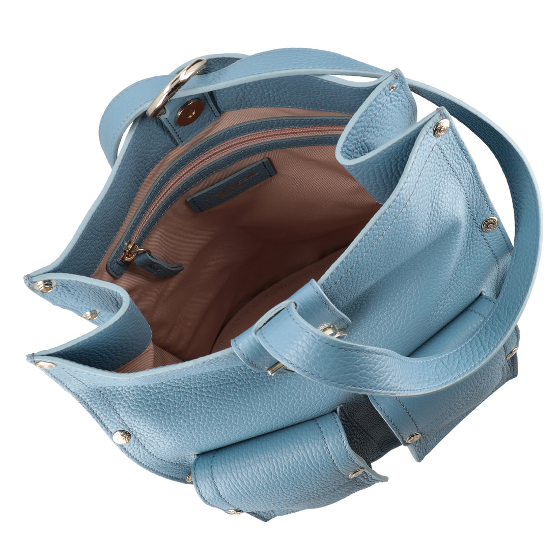 Zaino monospalla Elodie in pelle colore azzurro