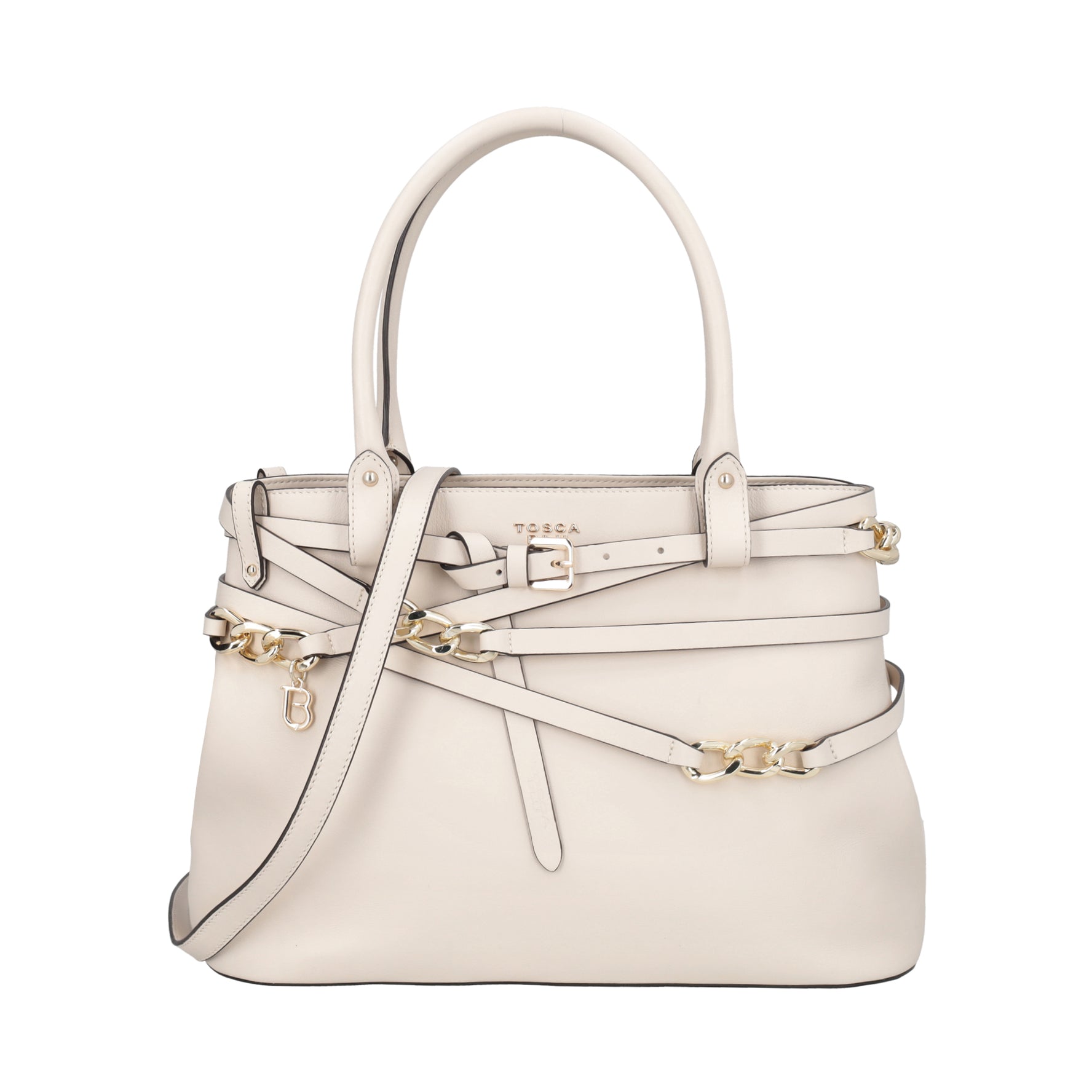 Borsa a mano Montecarlo con tracolla colore avorio