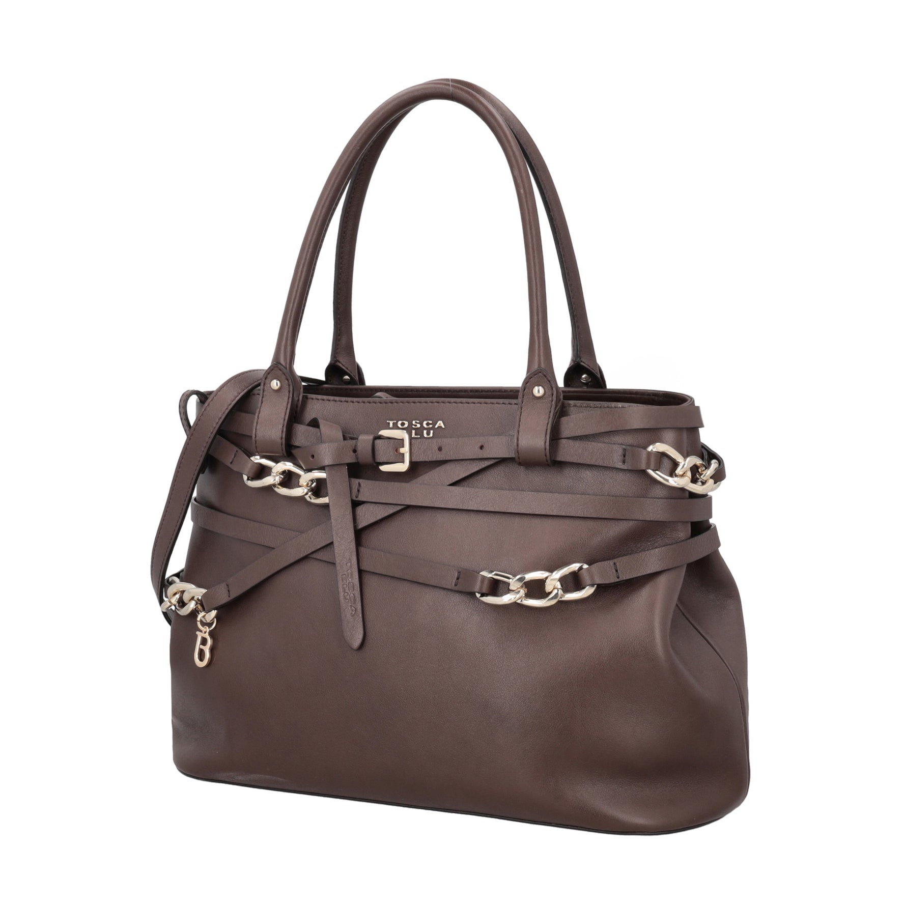 Borsa a mano Montecarlo con tracolla colore testa di moro