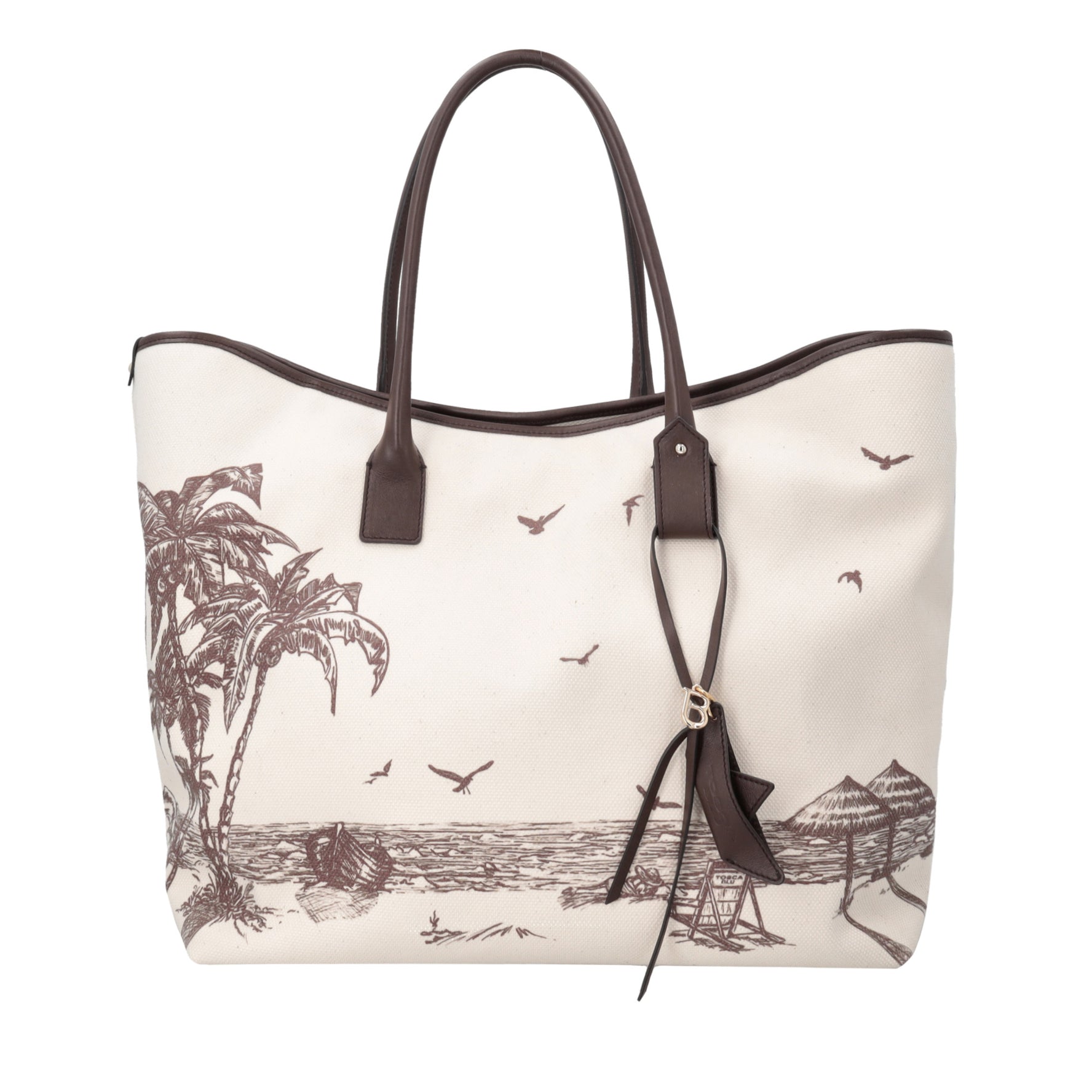 Maxi shopping bag Formentera con stampa colore testa di moro