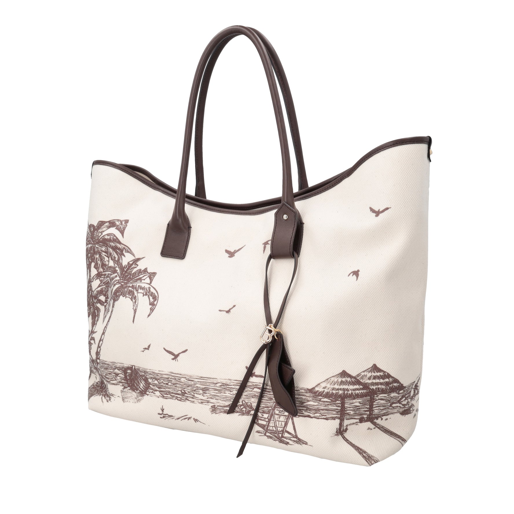 Maxi shopping bag Formentera con stampa colore testa di moro