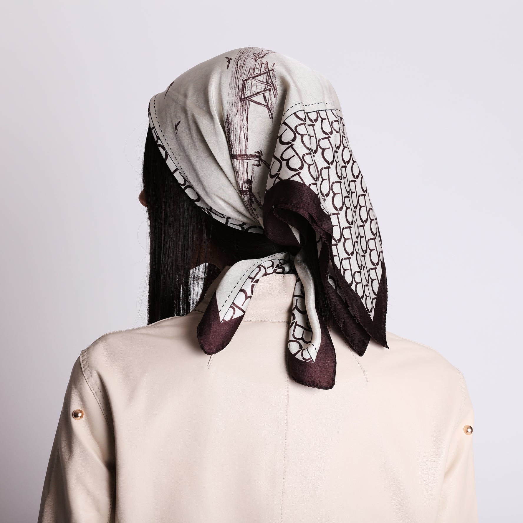 Foulard Formentera in seta colore testa di moro