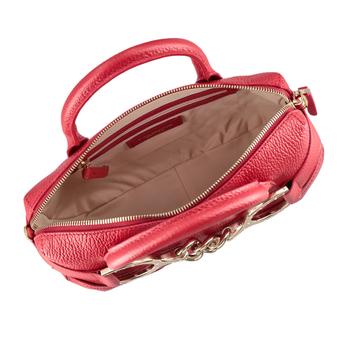 Bauletto Cecilia in pelle con staffa colore rosso