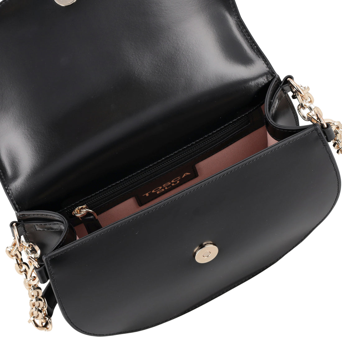 Hollywood leather shoulder strap with black flap