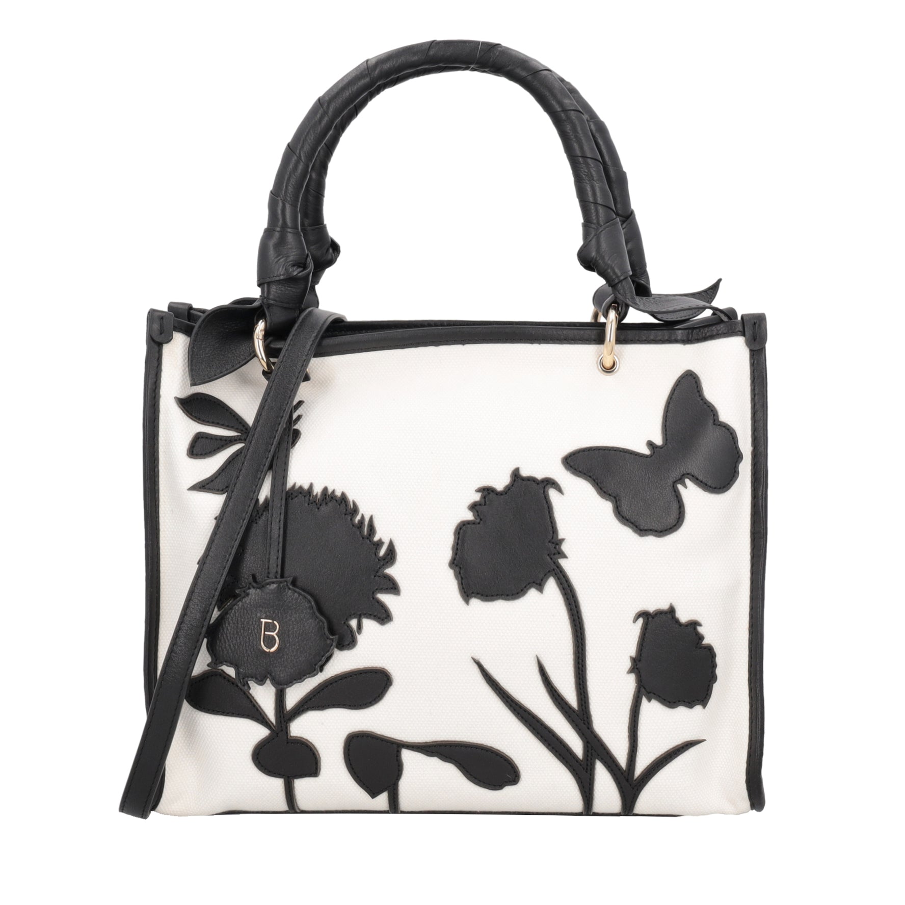 Shopping in pelle patch Miami colore nero