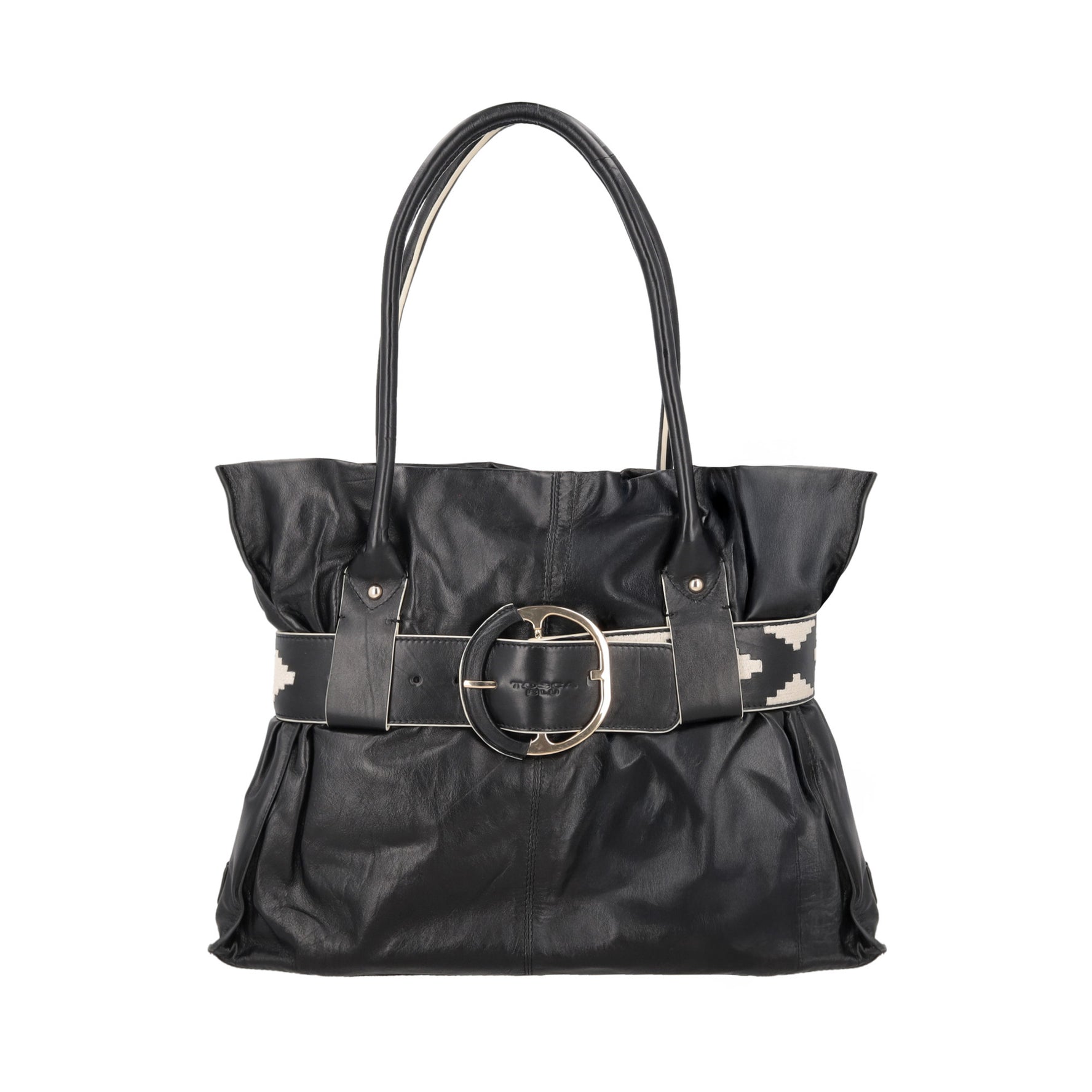 Shopping Kenya in pelle con cintura colore nero