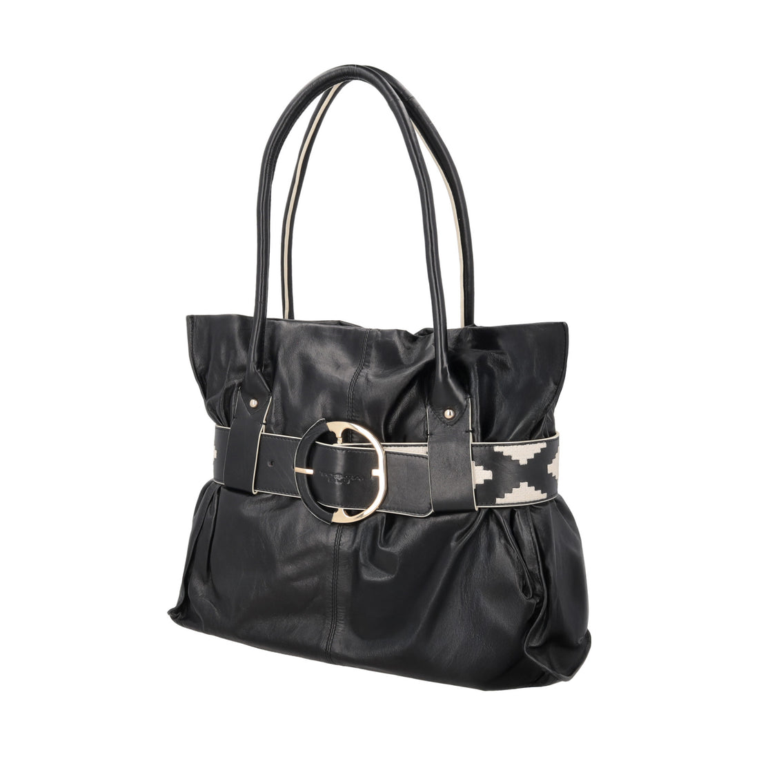 Shopping Kenya in pelle con cintura colore nero