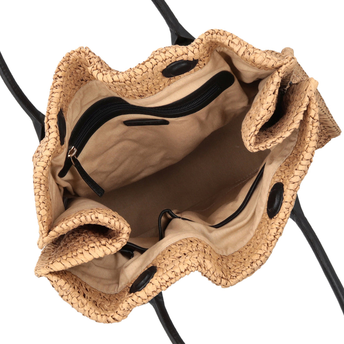 Kenya raffia shopping bag with black belt