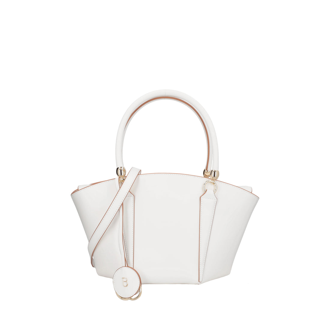 Borsa a mano in pelle Athena colore bianco
