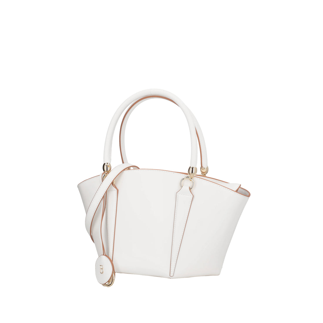 Borsa a mano in pelle Athena colore bianco