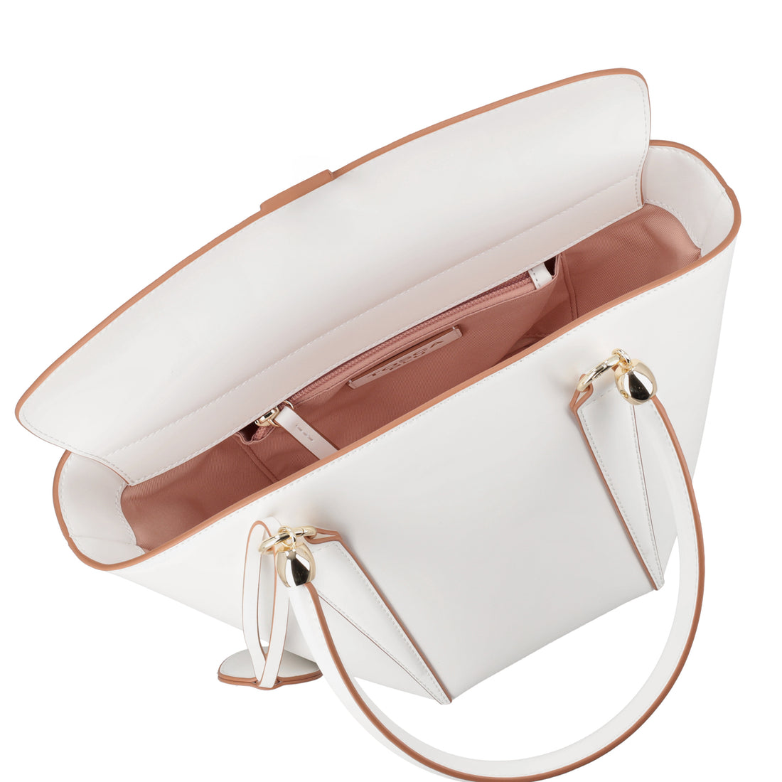 Borsa a mano in pelle Athena colore bianco