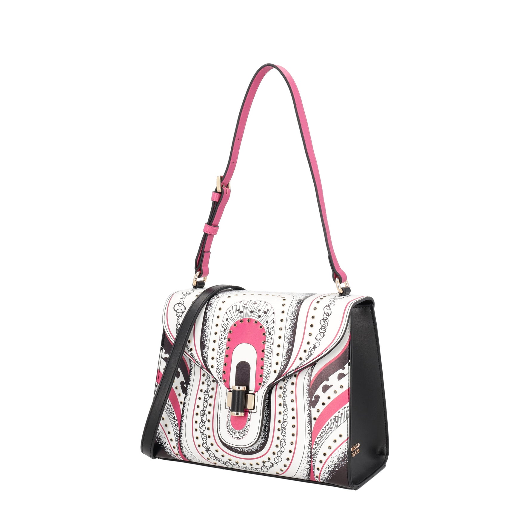 Borsa a spalla Grace con stampa e micro borchie colore multicolor