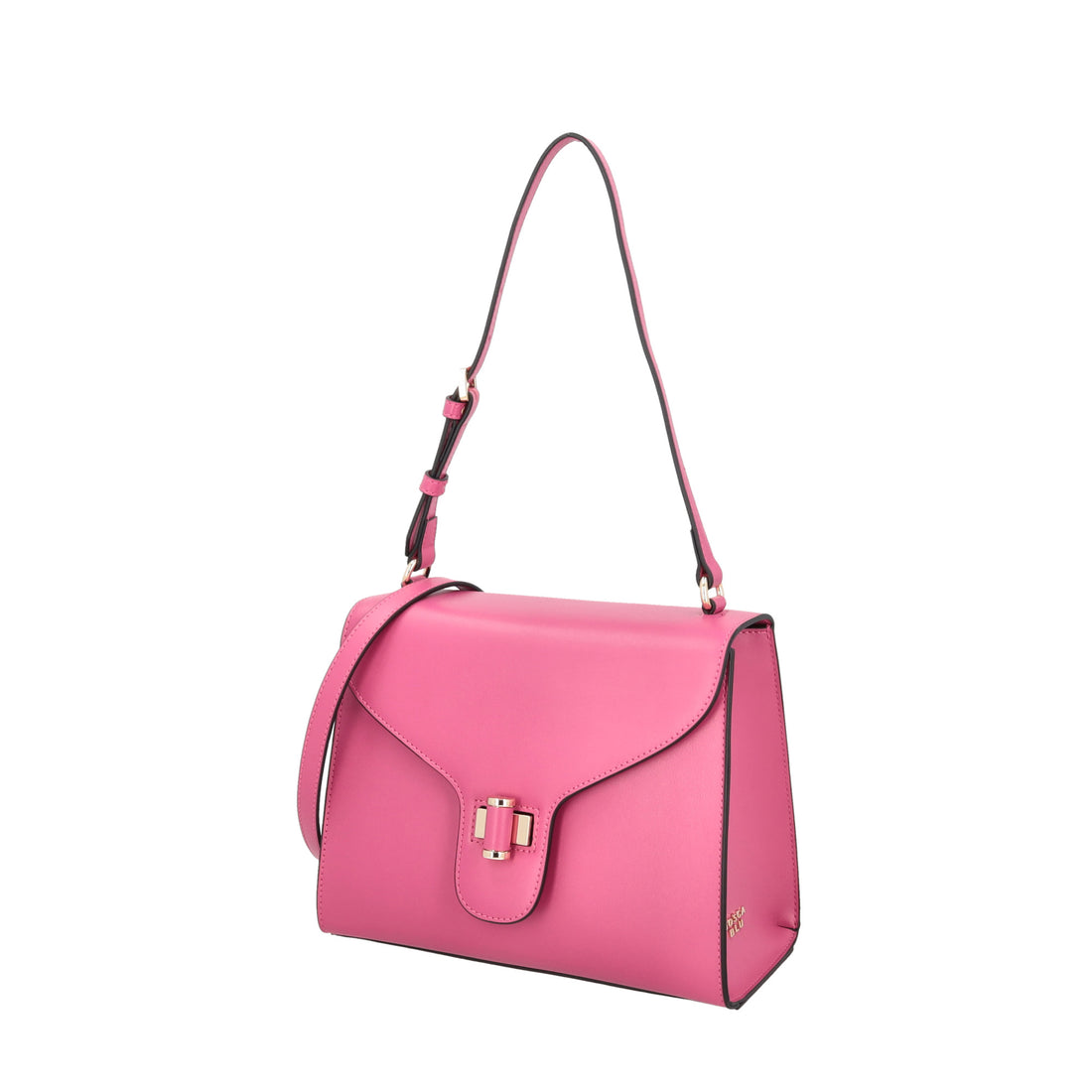 Borsa a spalla Grace in pelle con tracolla colore fucsia