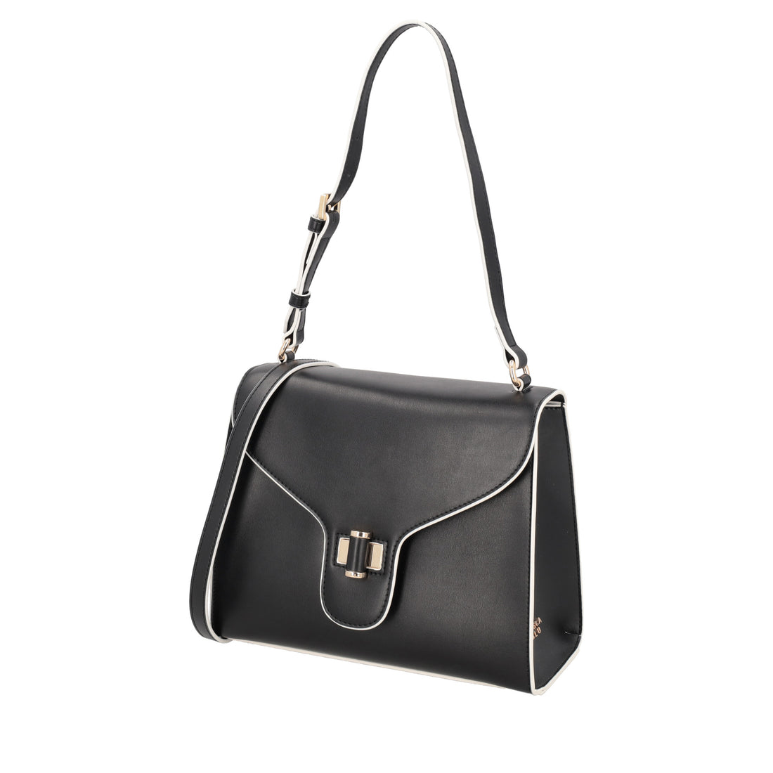 Borsa a spalla Grace in pelle con tracolla colore nero