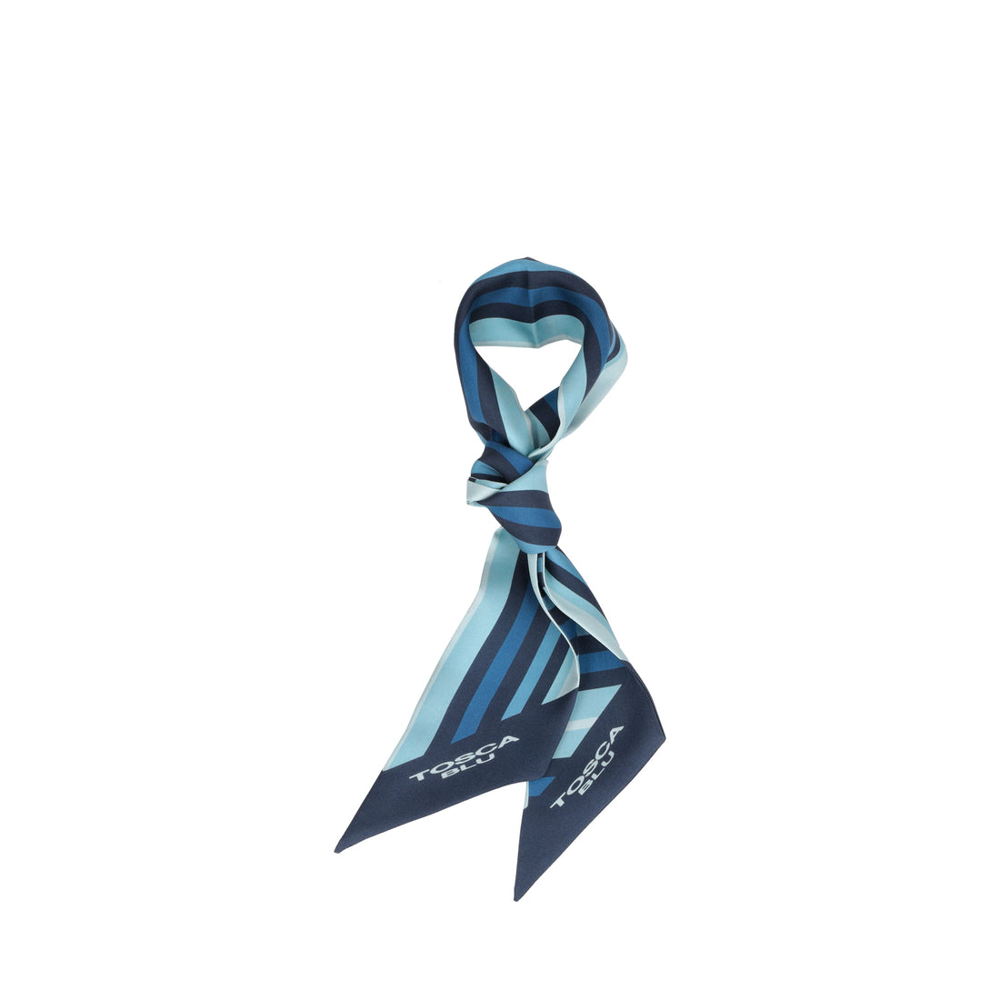 Foulard Twilly Grace in seta colore bluette