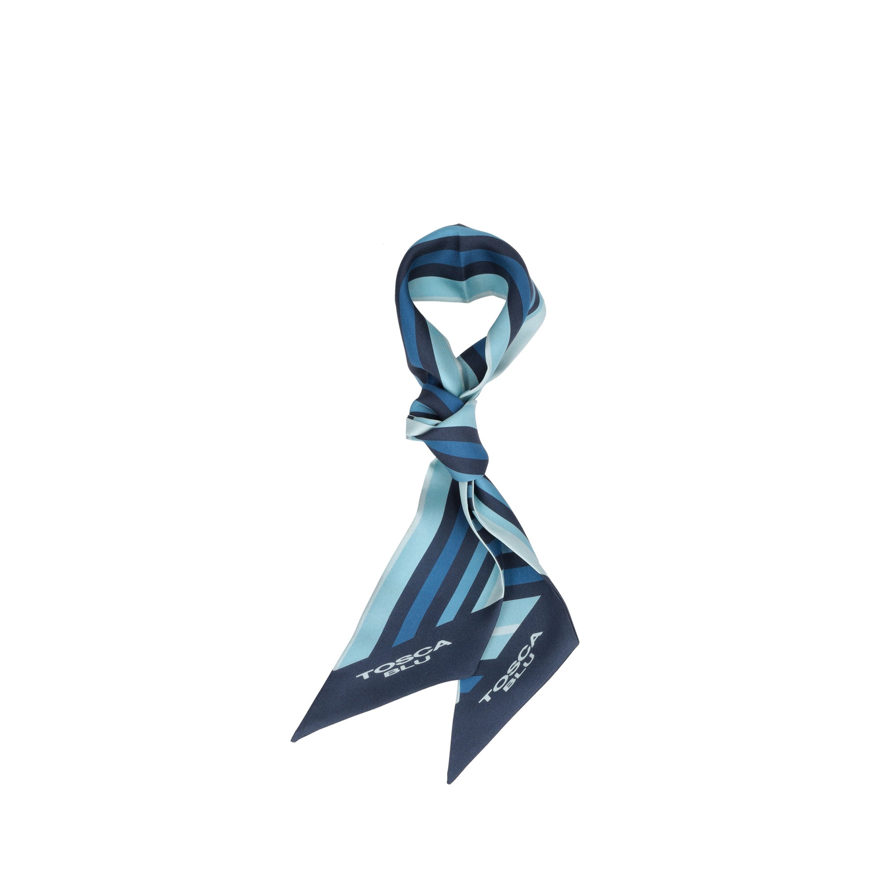 Foulard Twilly Grace in seta colore bluette
