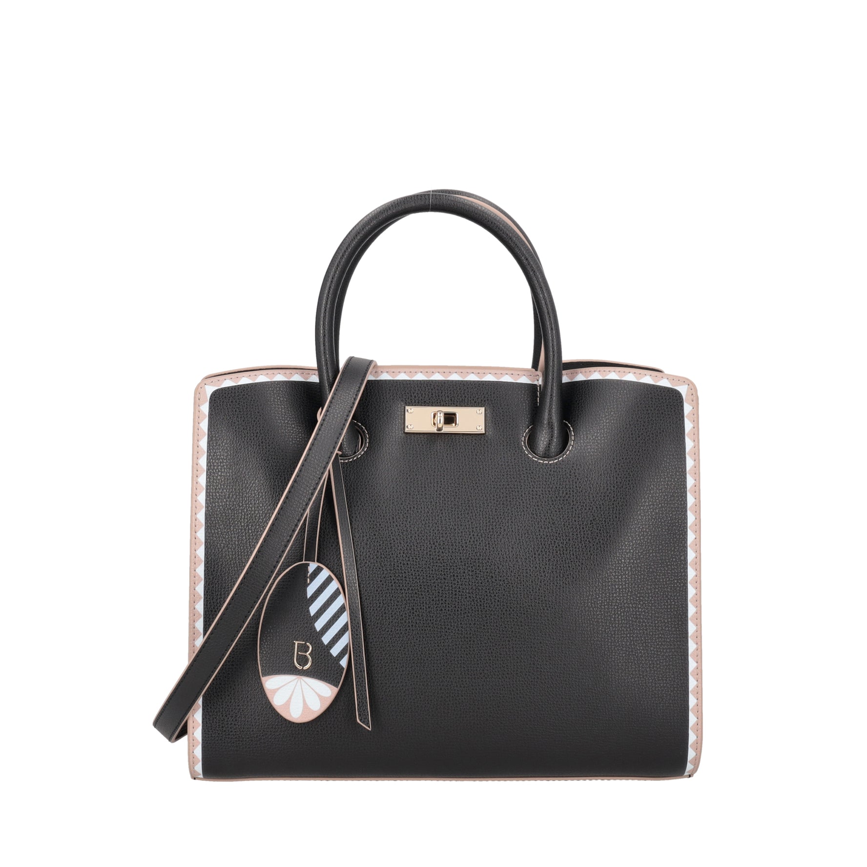 Blanca black leather handbag