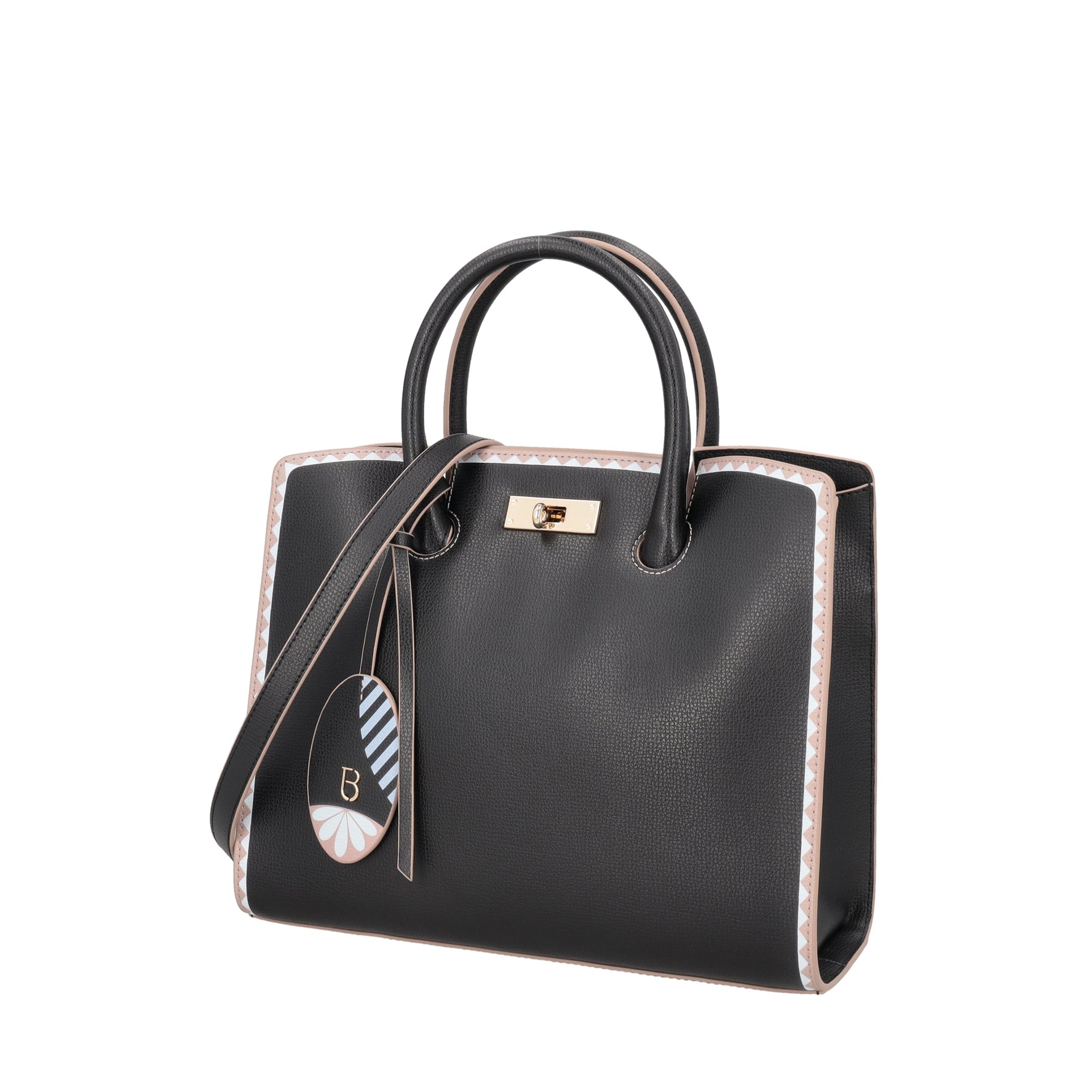 Blanca black leather handbag