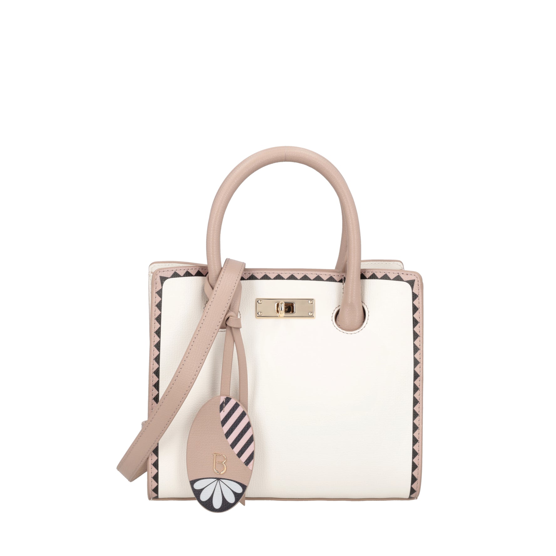 Blanca mini handbag in ivory leather