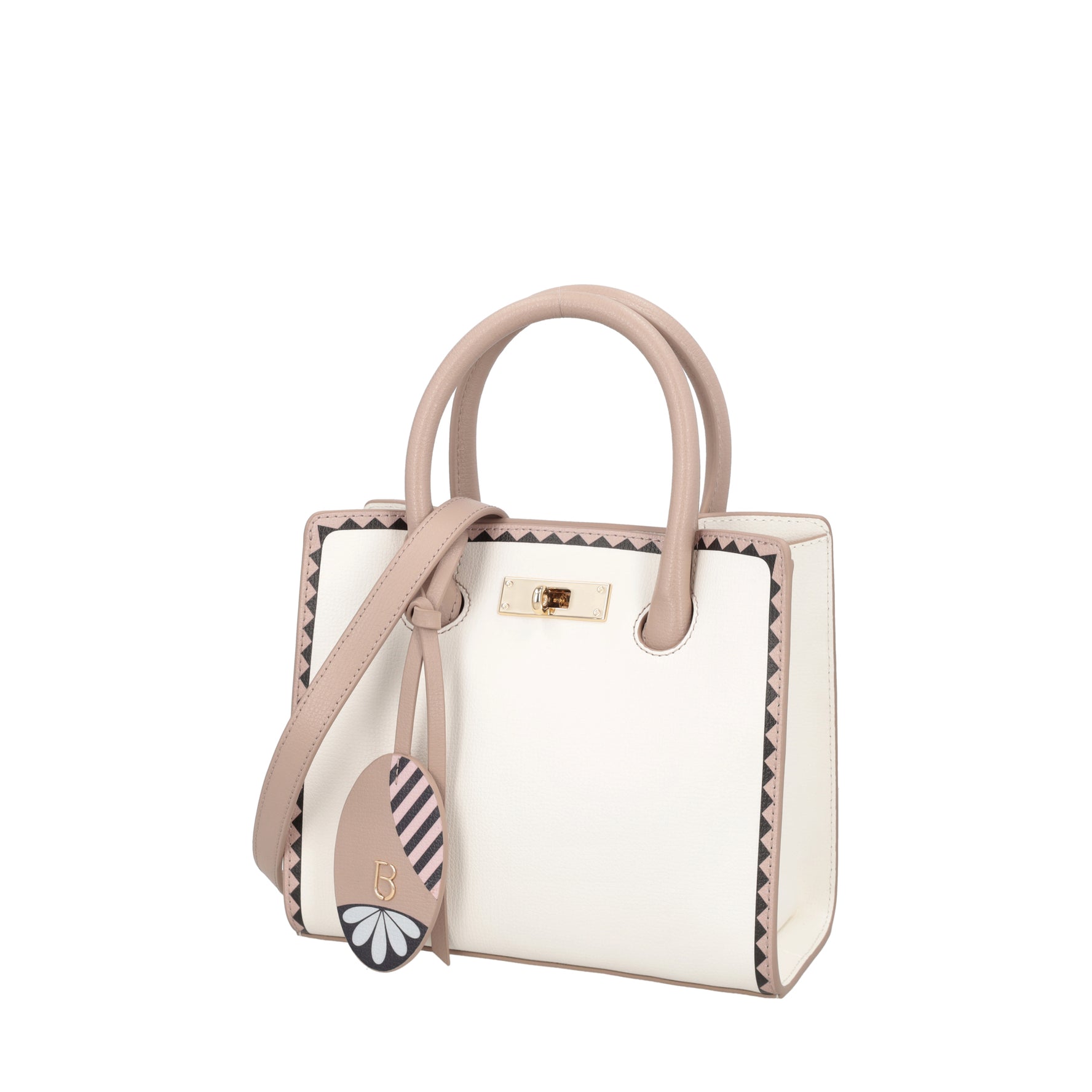 Blanca mini handbag in ivory leather