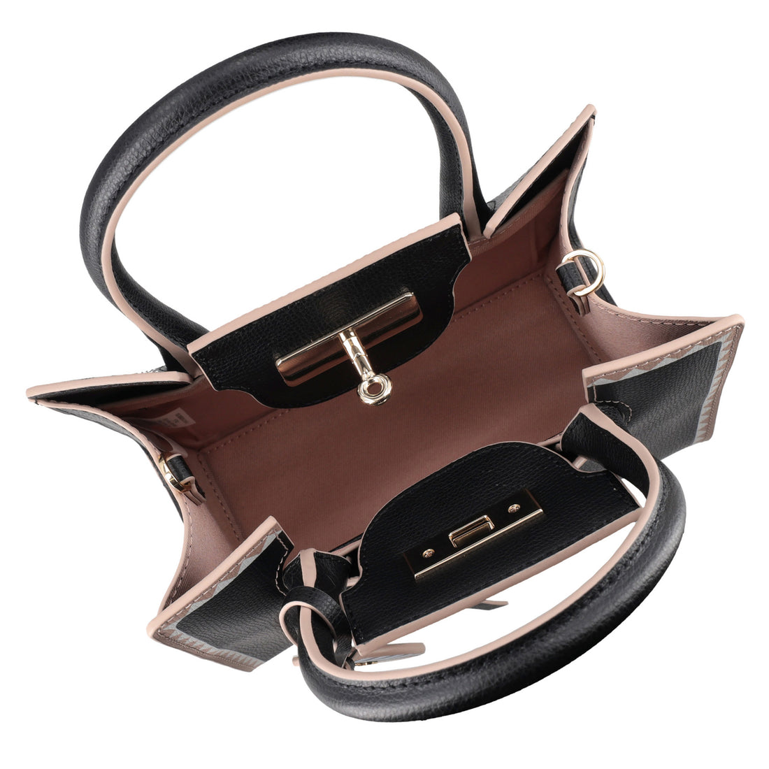 Borsa a mano mini Blanca in pelle colore nero