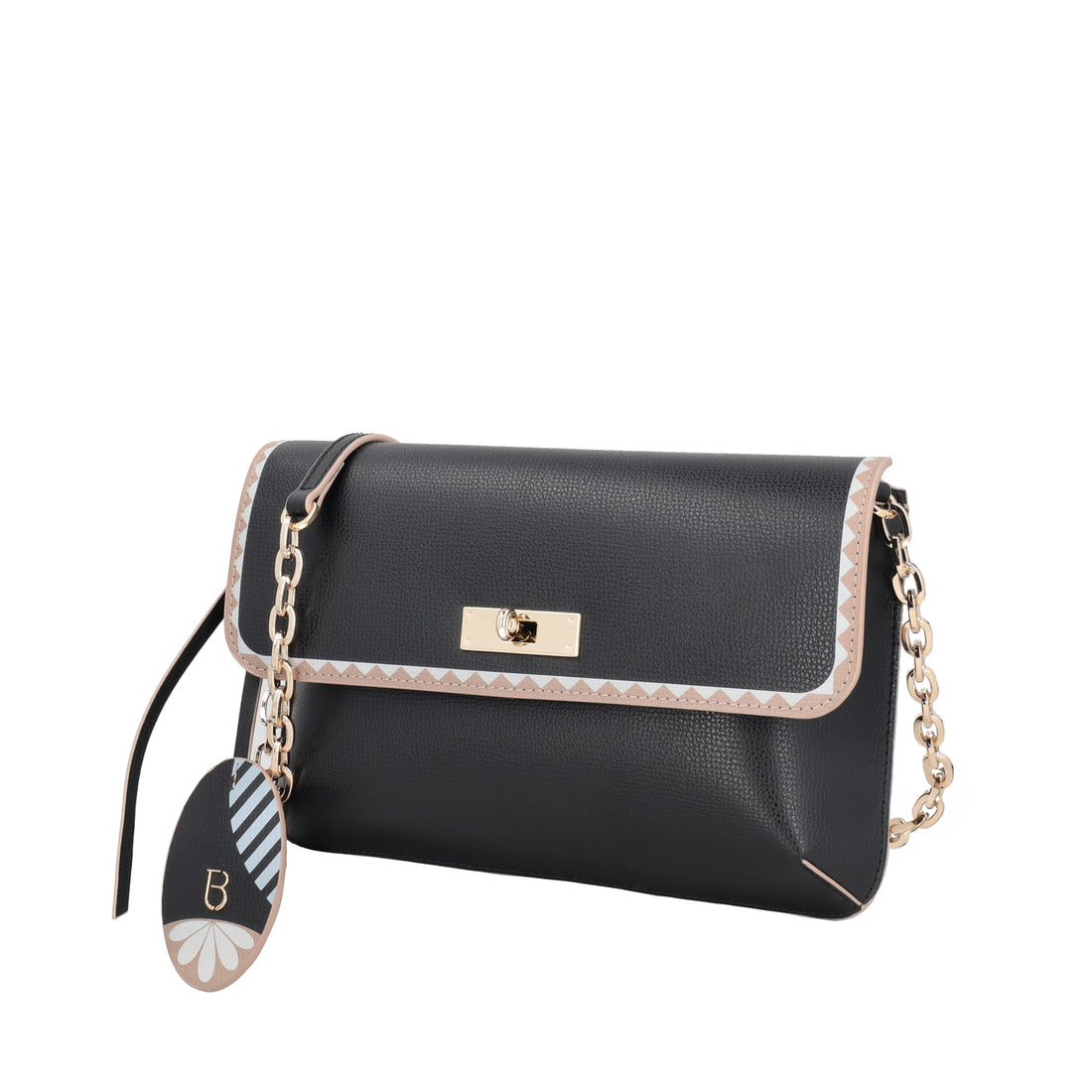 Blanca black leather shoulder bag