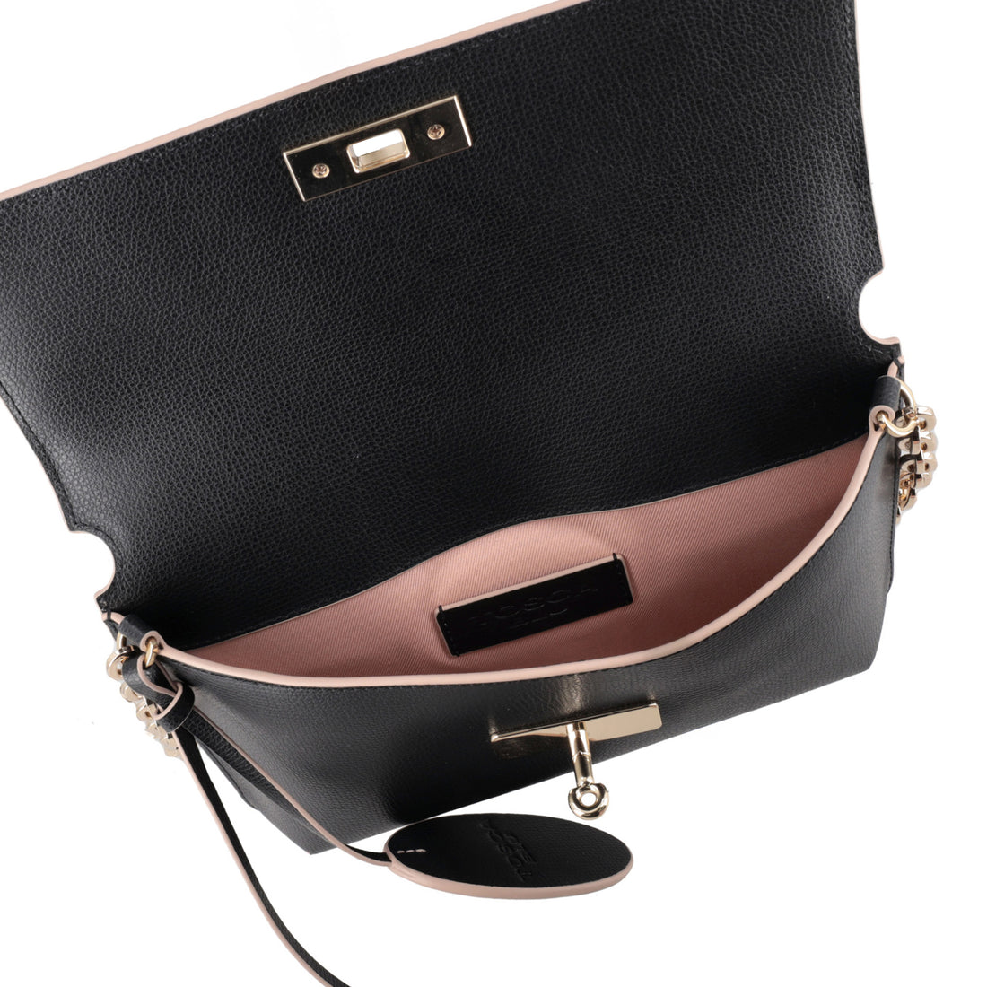 Blanca black leather shoulder bag