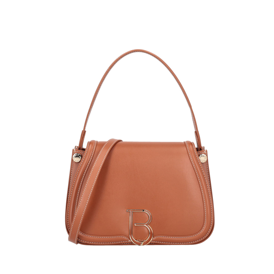 Borsa a spalla Margaret con logo colore cuoio