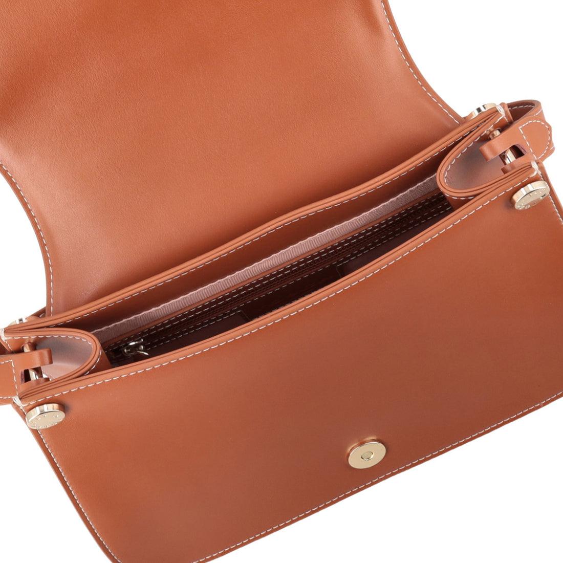 Borsa a spalla Margaret con logo colore cuoio