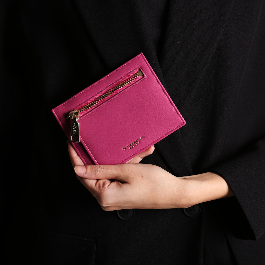 Portafoglio Daily Wallets con zip colore fucsia