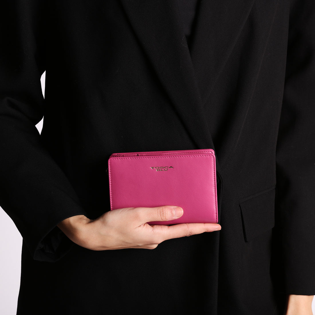 Portafoglio medio Daily Wallets in pelle colore fucsia