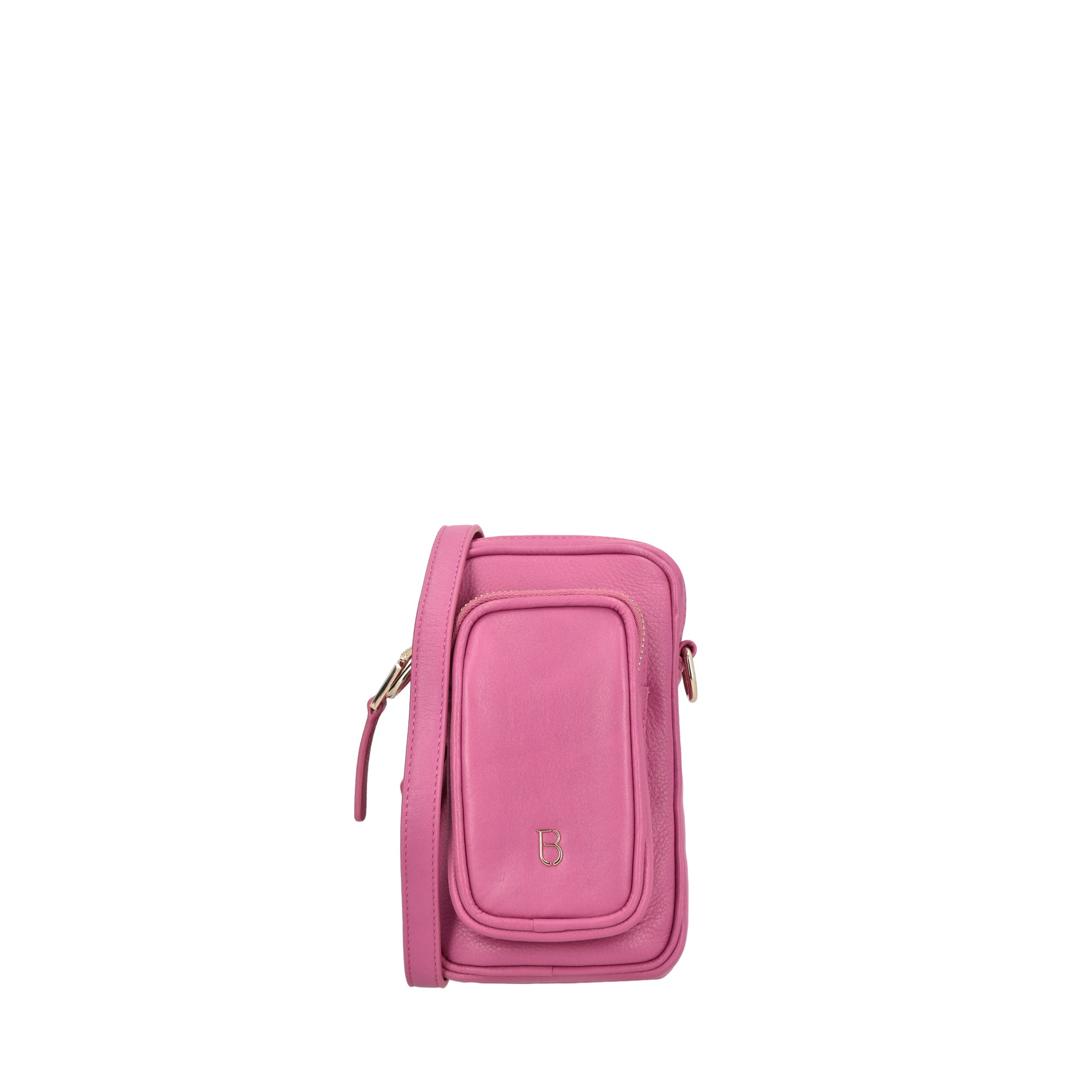 Evelyn mobile phone strap in fuchsia leather
