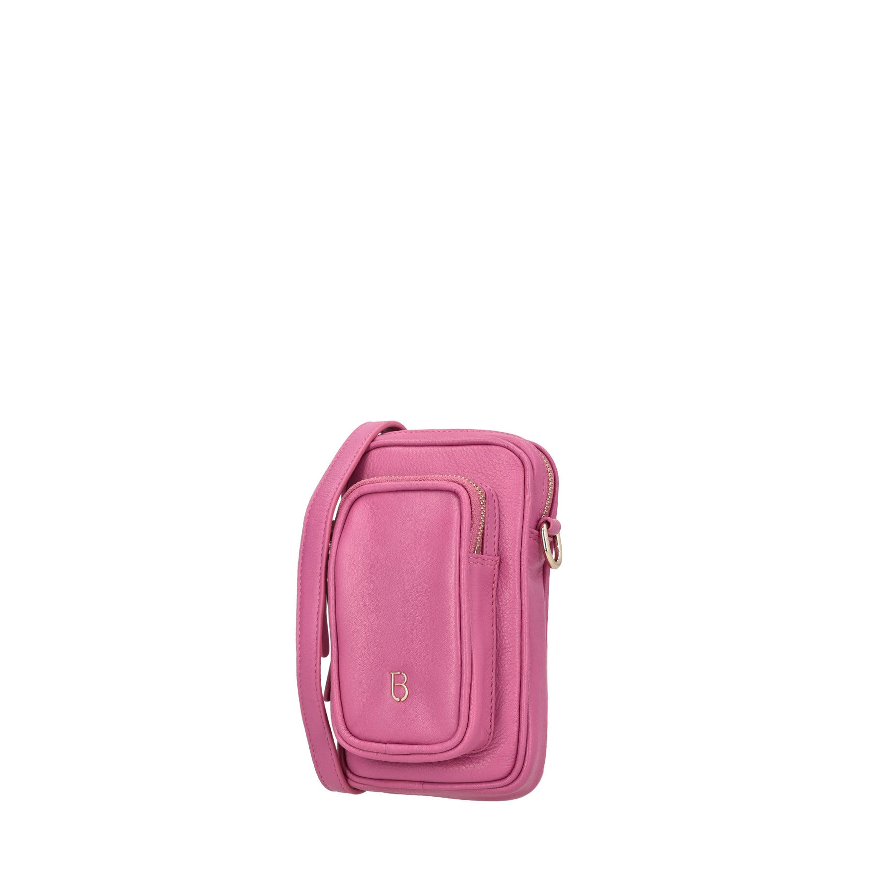Evelyn mobile phone strap in fuchsia leather