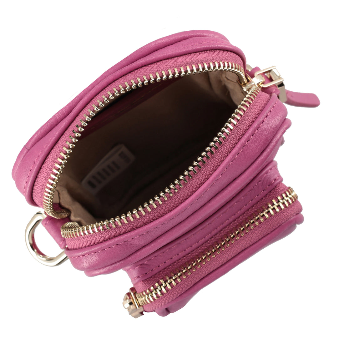 Tracolla porta cellulare Evelyn in pelle colore fucsia