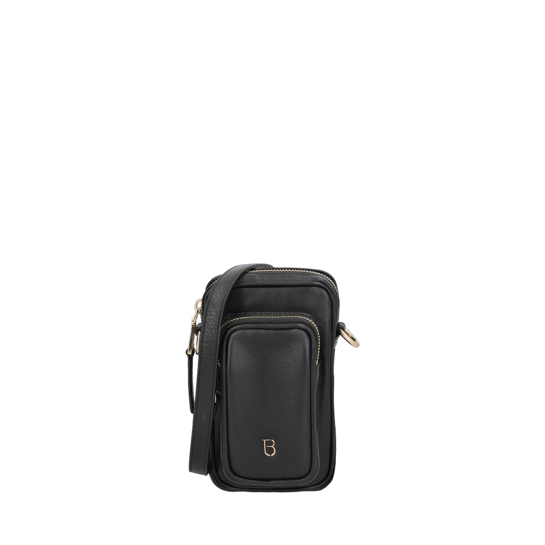 Tracolla porta cellulare Evelyn in pelle colore nero