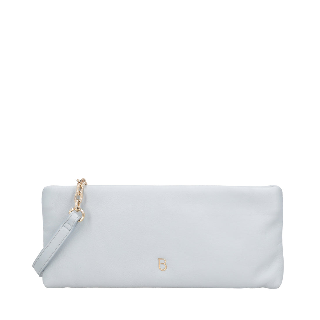 Evelyn shoulder bag in light blue leather